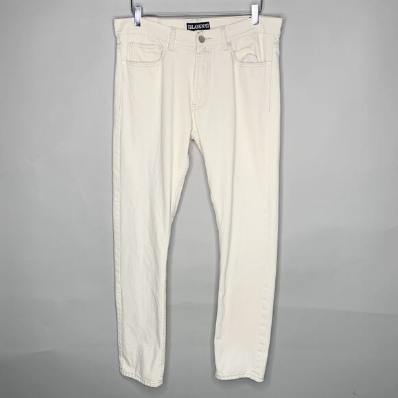 BlankNYC 34 Mens 014 Slim Sew Your Oats Cream Jeans 100% Cotton - Picture 2 of 10